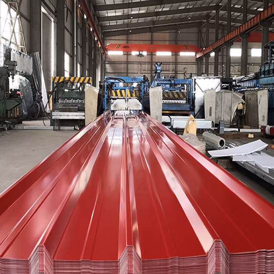 Construction Tile Color Coated Metal Steel Plate Corrugated Prepainted Galvanized Iron Roofing Sheet